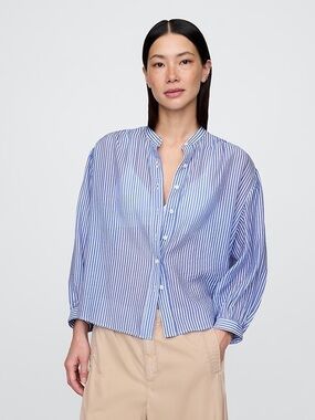 GAP Sheer Button-Front Shirt